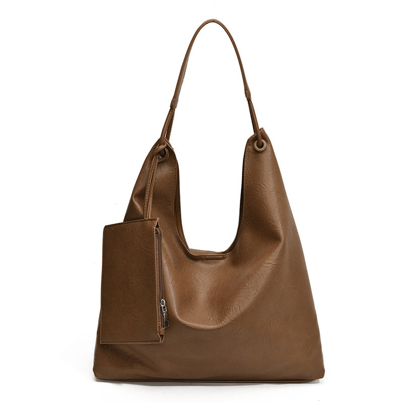 Hobo Tote — Soft Vegan Leather Shoulder Bag