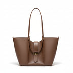 Brown leather handbag