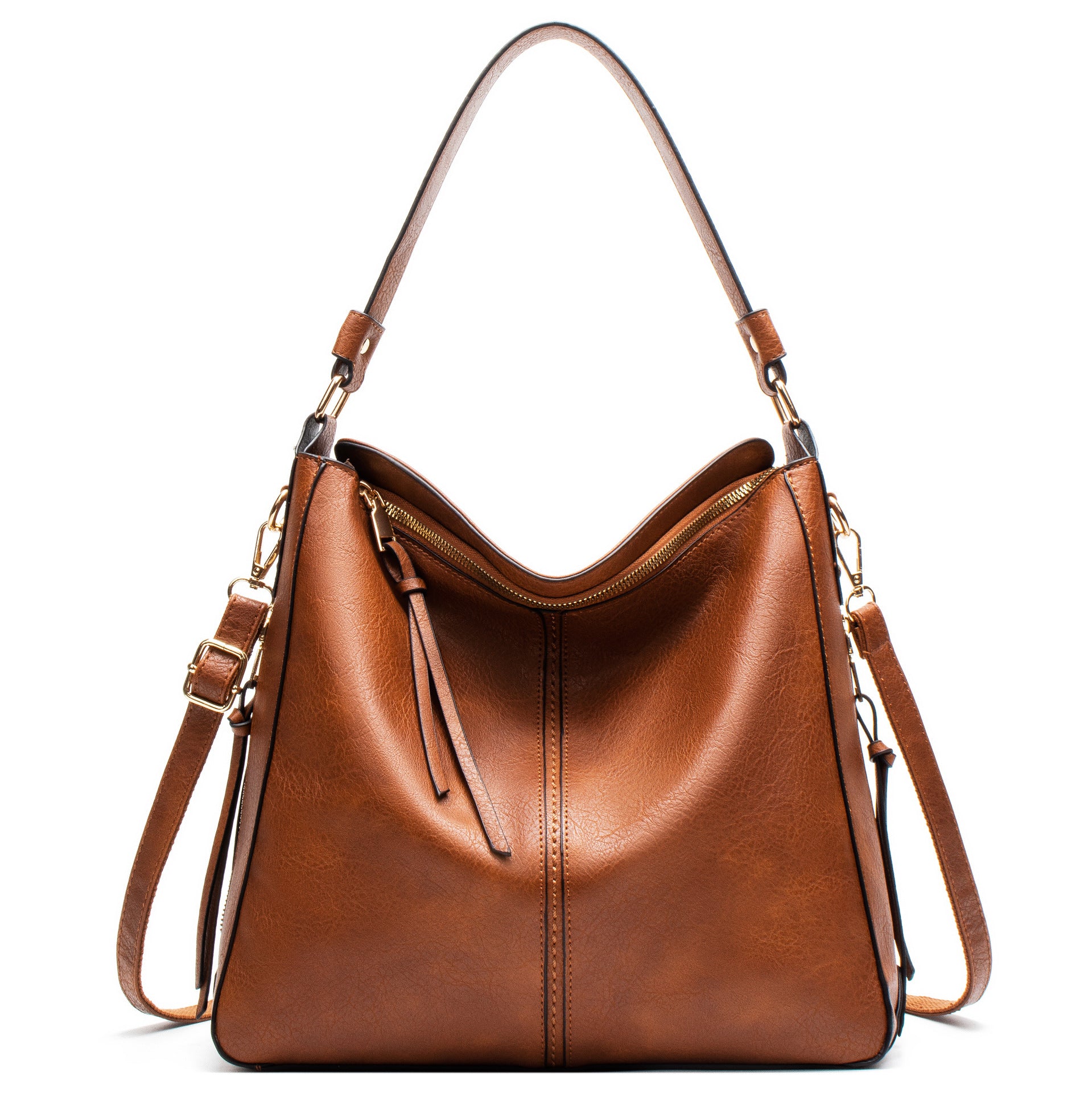 Large Vegan Leather Hobo Shoulder Bag – Commuting Crossbody Tote