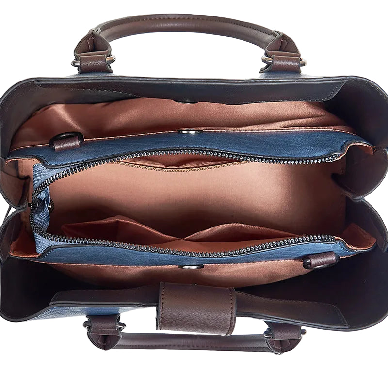 Large Vegan Leather Crossbody Bag – Buckle Shoulder Handbag