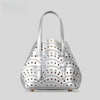 Atelier Sacrum Elegant Hollow Carved Vegan Leather Tote and Shoulder Messenger Bag