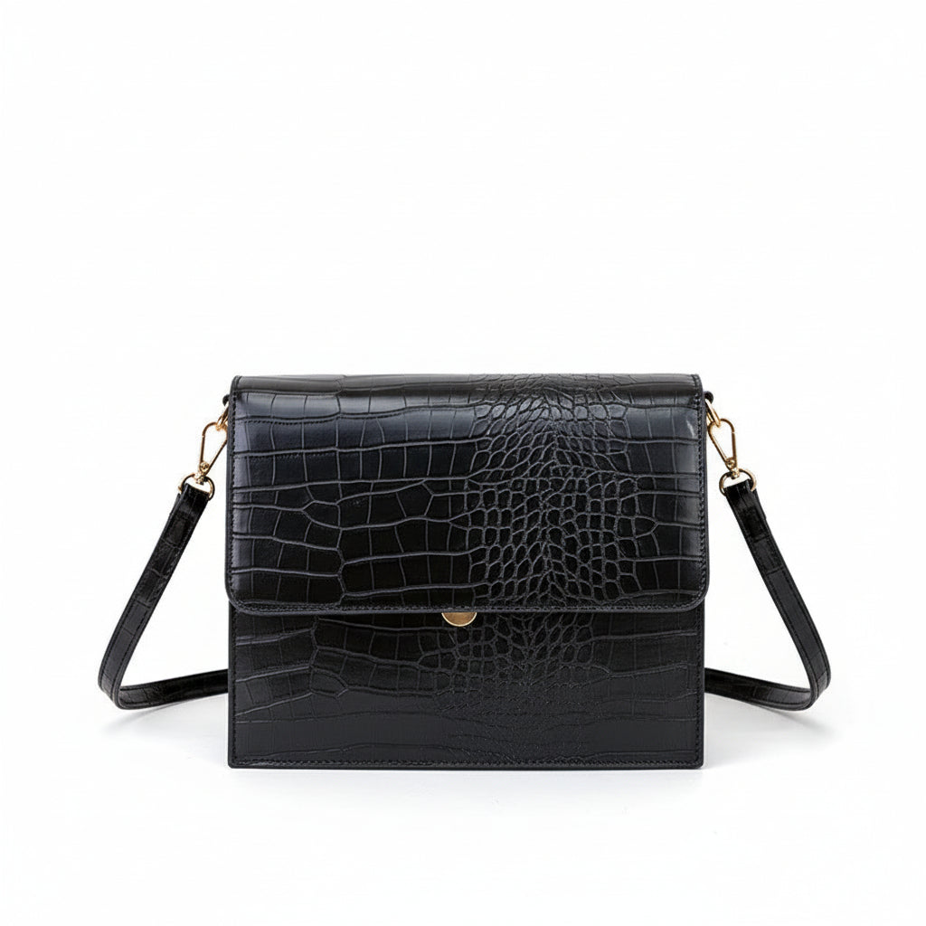 Stone Pattern Vegan Leather Single Shoulder Small Square Bag