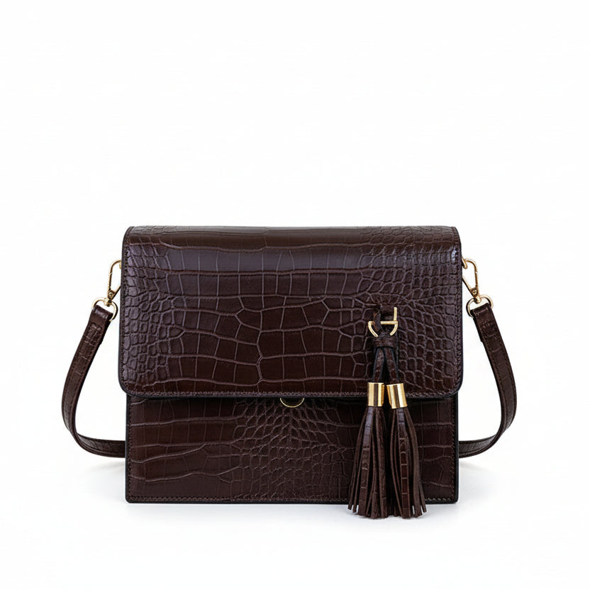 Stone Pattern Vegan Leather Single Shoulder Small Square Bag