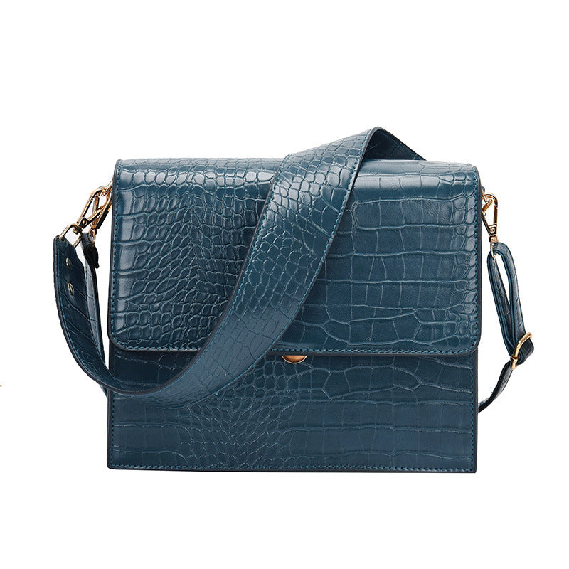 Stone Pattern Vegan Leather Single Shoulder Small Square Bag