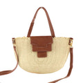 Small Semicircle Straw Shoulder Bag – Woven Crossbody Beach Bag