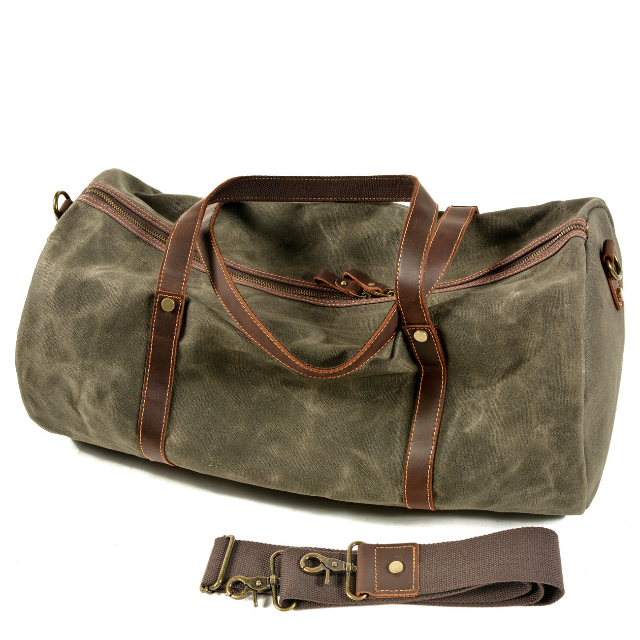 Retro Large Waterproof Canvas Foldable Travel Bag with Triple Shoulder Straps