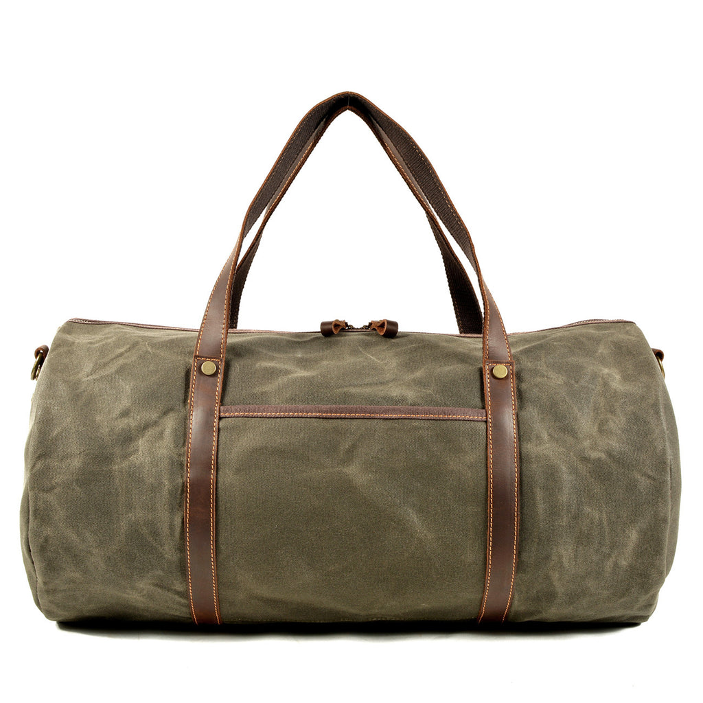 Retro Large Waterproof Canvas Foldable Travel Bag with Triple Shoulder Straps