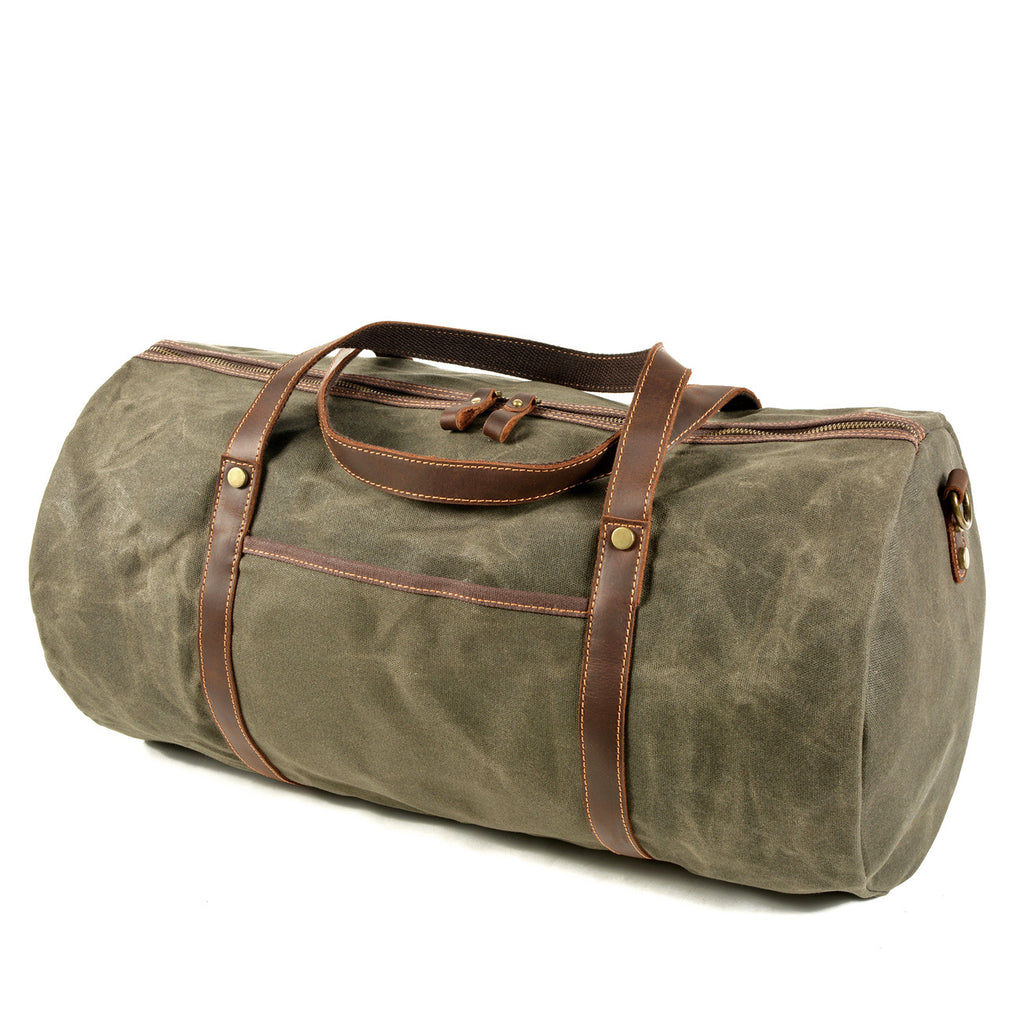 Retro Large Waterproof Canvas Foldable Travel Bag with Triple Shoulder Straps