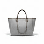 Atelier Sacrum Elegant Women's Canvas Shoulder Bag with Vegan Leather Accent - Stylish Commuter Handbag