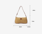 Elegant Women’s Braided Saddle Bag in Straw with Vegan Leather Detail - Stylish Small Shoulder Handbag
