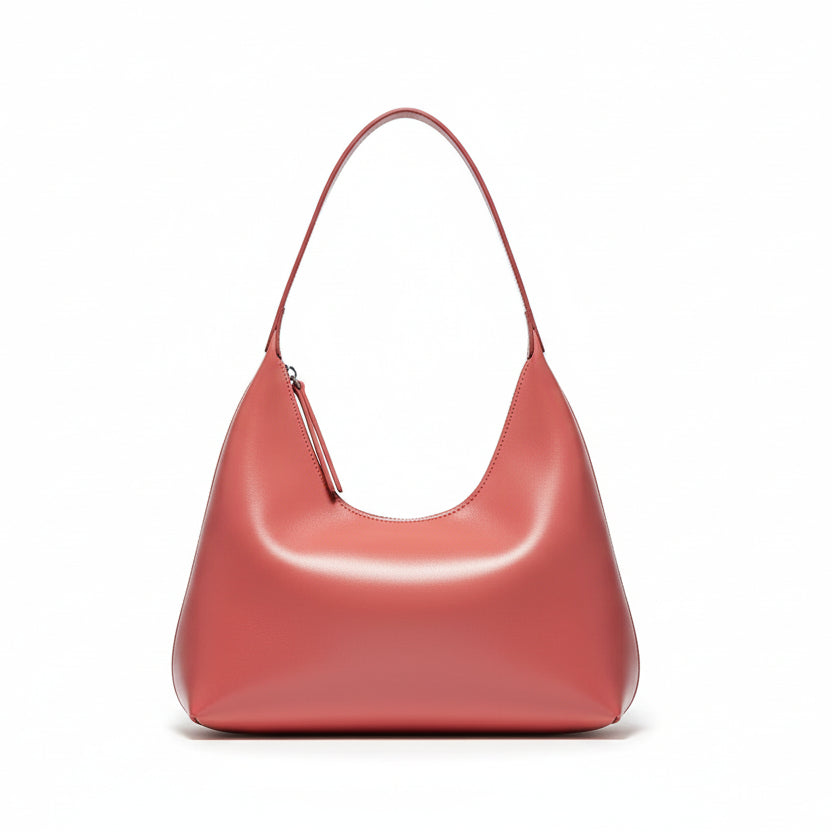Retro U-Shaped Cowhide Shoulder Bag for Women - Elegant & Minimalist