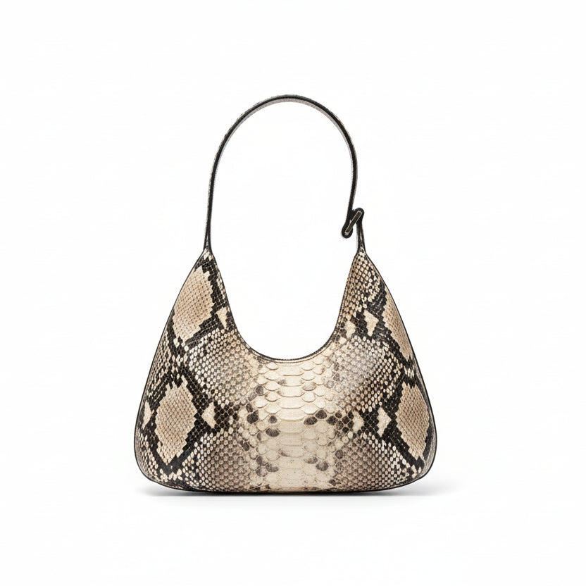 Retro U-Shaped Cowhide Shoulder Bag for Women - Elegant & Minimalist