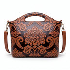 Floral Embossed Minimal Shoulder Bag