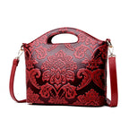 Floral Embossed Minimal Shoulder Bag