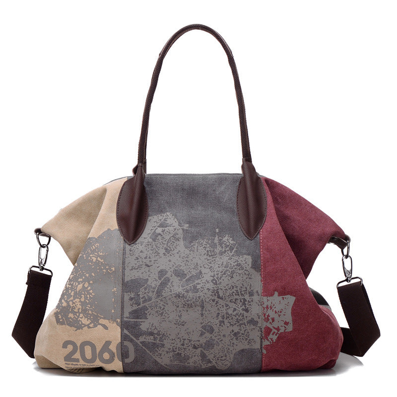 Atelier Sacrum Elegant Women's Canvas Shoulder Bag with ID Holder and Zipper Pocket