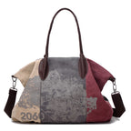 Atelier Sacrum Elegant Women's Canvas Shoulder Bag with ID Holder and Zipper Pocket