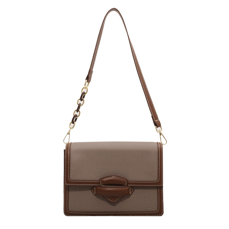 Atelier Sacrum Retro Colorblock Vegan Leather One-Shoulder Messenger Bag