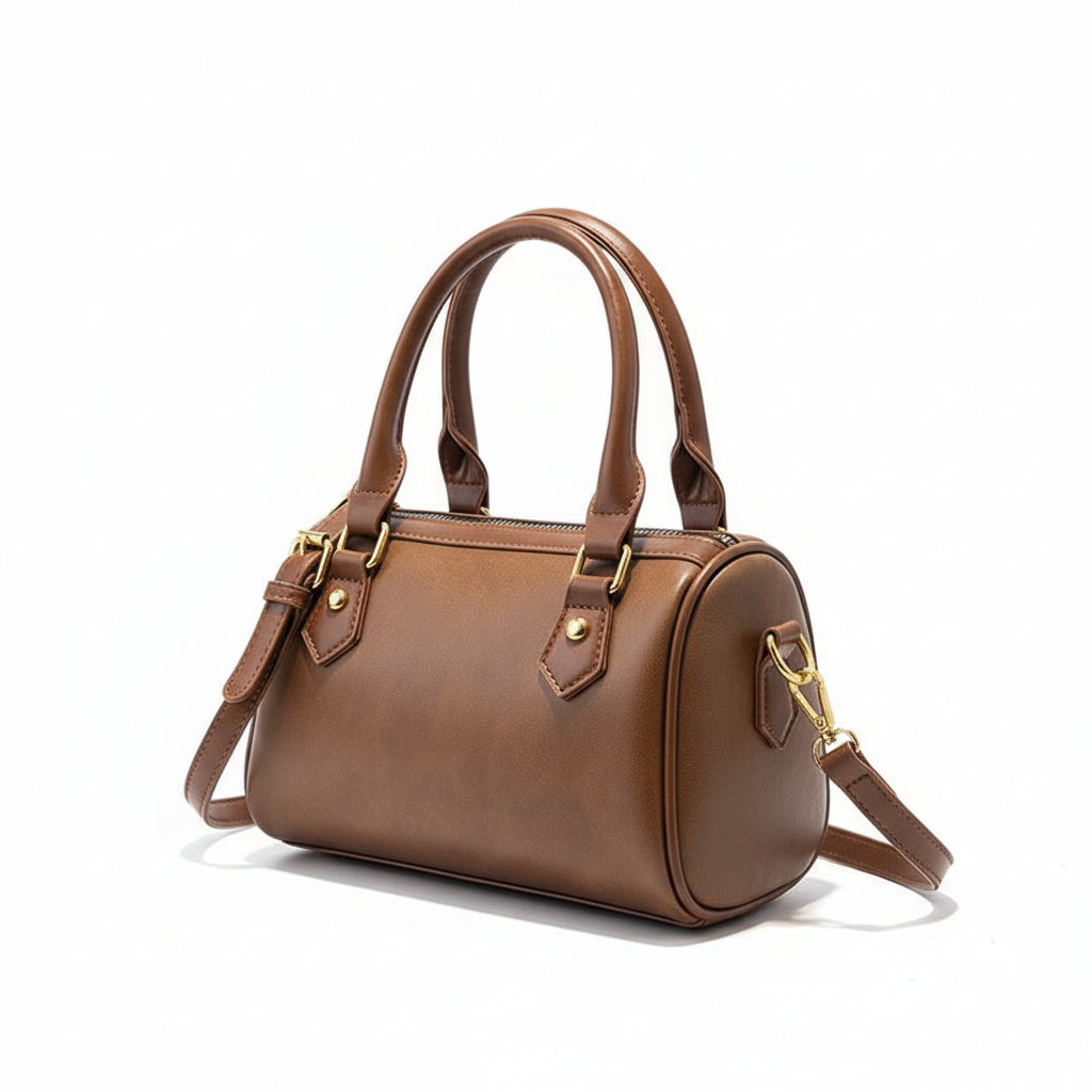 Versatile Retro-Inspired Vegan Leather Women's Shoulder Messenger Bag