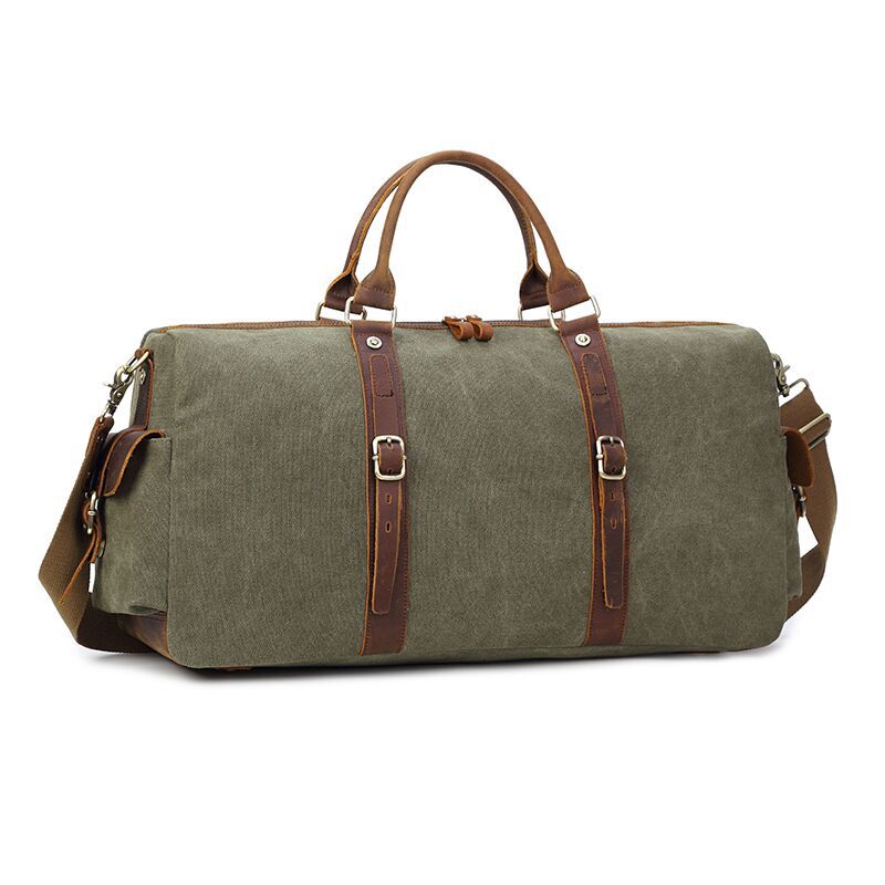 Atelier Sacrum Retro Travel Bag in Durable Canvas and Vegan Leather