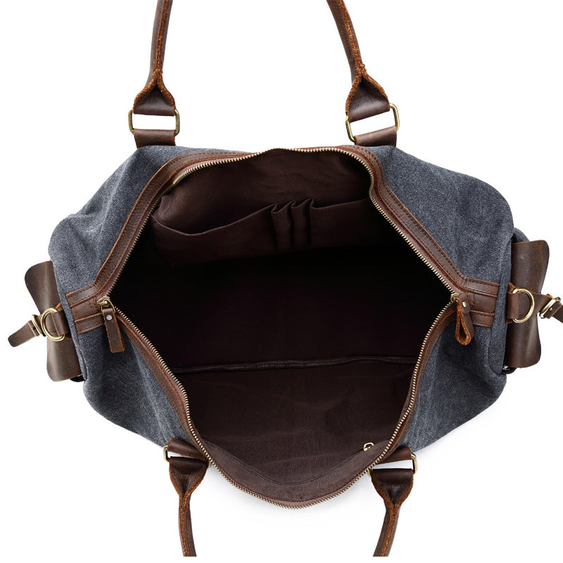 Atelier Sacrum Retro Travel Bag in Durable Canvas and Vegan Leather