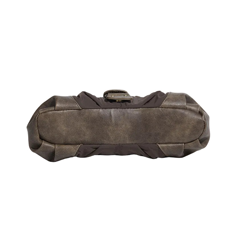 Distressed Canvas Shoulder Bag – Retro Underarm Crossbody Bag