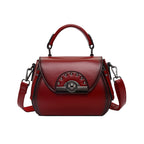 Retro Small Leather Shoulder Bag – Square Crossbody Handbag