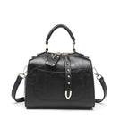 Small Vegan Leather Shoulder Bag – Retro Satchel Crossbody