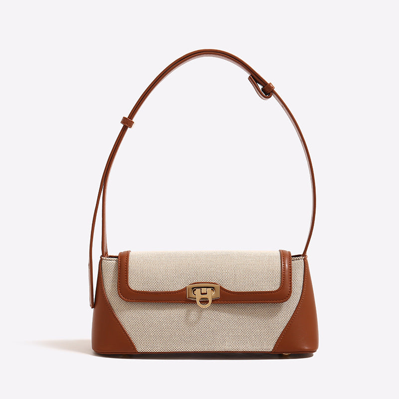 Atelier Sacrum Vegan Leather One-Shoulder Women's Bag with Elegant Contrast Colors
