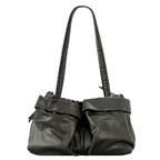 Atelier Sacrum Large Capacity Vegan Leather Shoulder Bag with Multi-Pockets for Women