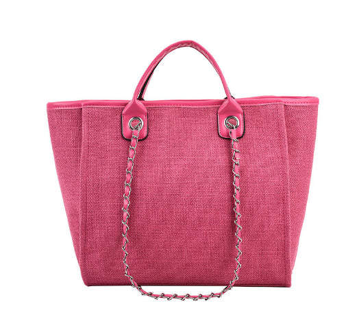 Atelier Sacrum Elegant Women's Canvas Shoulder Bag with Vegan Leather Accent - Stylish Commuter Handbag