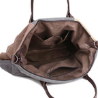 Atelier Sacrum Elegant Women's Canvas Shoulder Bag with ID Holder and Zipper Pocket
