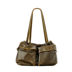 Atelier Sacrum Large Capacity Vegan Leather Shoulder Bag with Multi-Pockets for Women
