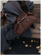 Retro Frosted Vegan Leather Tote Bag Large Capacity Shoulder Bag