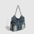 Sacrum Denim Shoulder Bag – Retro Jean Underarm Bag