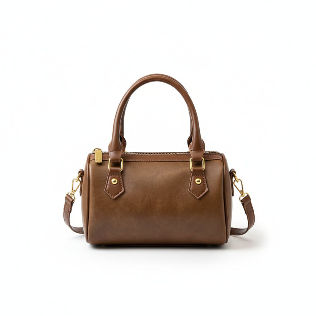 Versatile Retro-Inspired Vegan Leather Women's Shoulder Messenger Bag