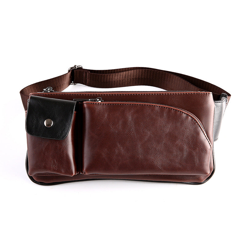 Atelier Sacrum Vegan Leather Retro Single Shoulder Chest Satchel for Men – Sports and Leisure Style