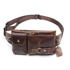 Men's Retro Leather Waist and Shoulder Crossbody Bag - First Layer Cowhide