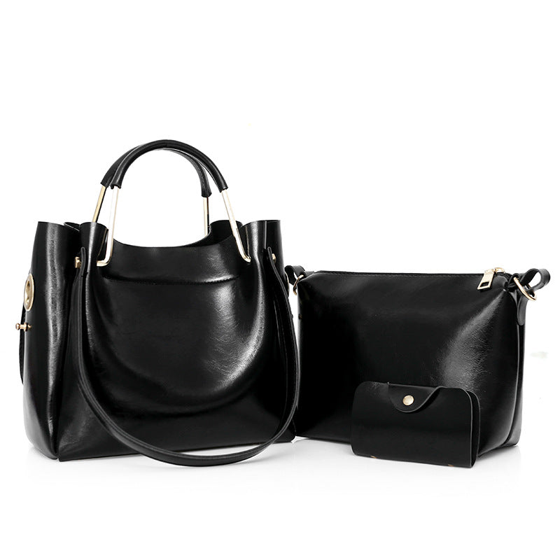 Atelier Sacrum Retro Vegan Leather Tote Bag – Classic Single Shoulder Oil Wax Finish, Versatile and Portable