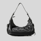 Atelier Sacrum One-Shoulder Vegan Leather Motorcycle Bag for Women with Tassel Accent, Large Capacity