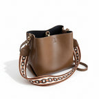 Atelier Sacrum One-Shoulder Bucket Bag in Vegan Leather with Wide Strap