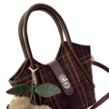 Atelier Sacrum Retro Plaid Women’s Shoulder Messenger Bag in Woolen Fabric
