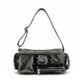 Atelier Sacrum Denim Shoulder Messenger Bag with Multi-Pocket Retro Locomotive Design
