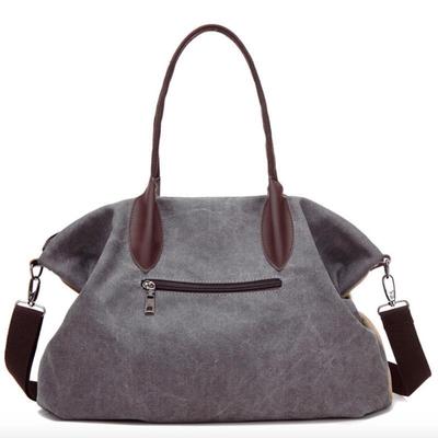 Atelier Sacrum Elegant Women's Canvas Shoulder Bag with ID Holder and Zipper Pocket