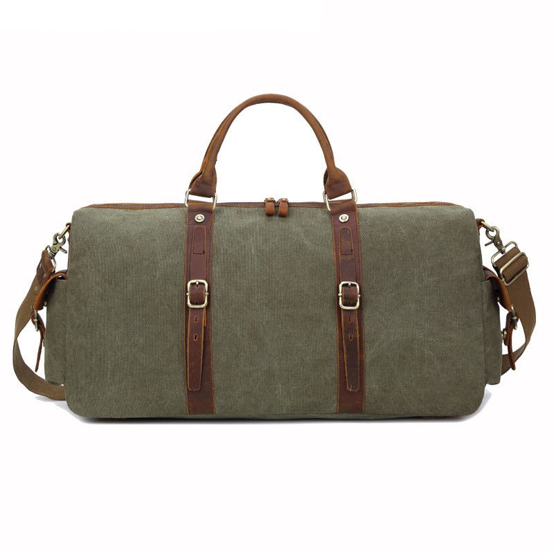 Atelier Sacrum Retro Travel Bag in Durable Canvas and Vegan Leather