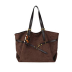 Retro-Inspired Large Capacity Shoulder Bag in Vegan Leather