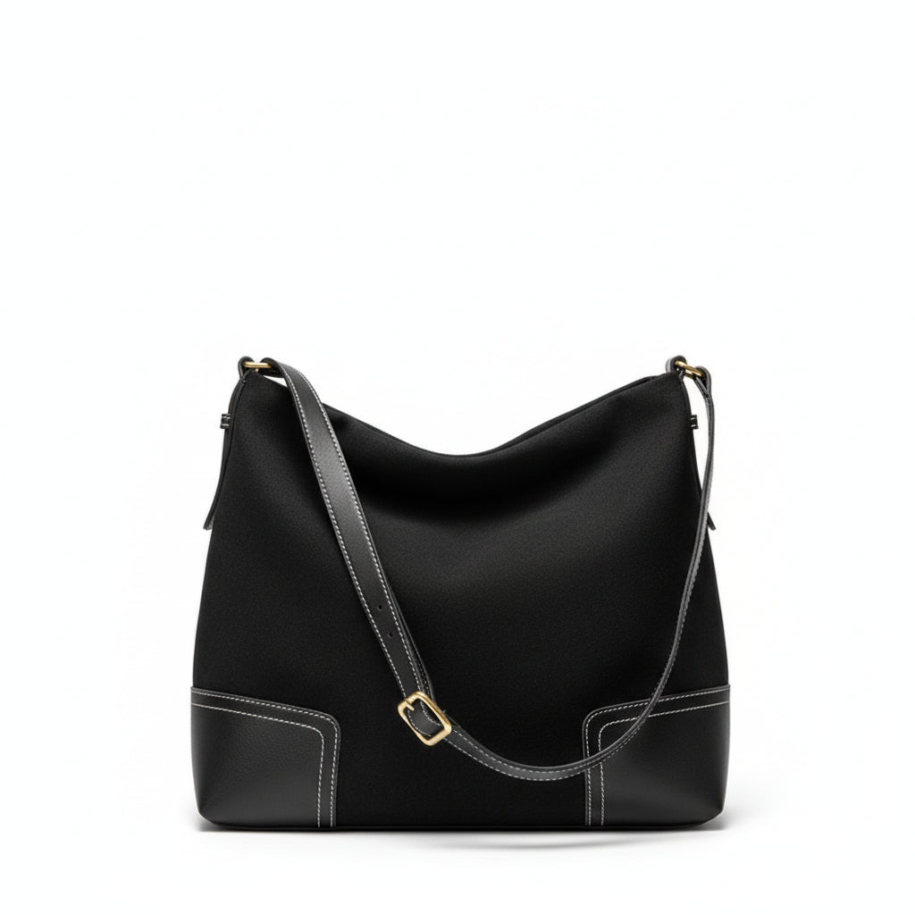 Retro Style Large Capacity Underarm Shoulder Bag in Vegan Leather