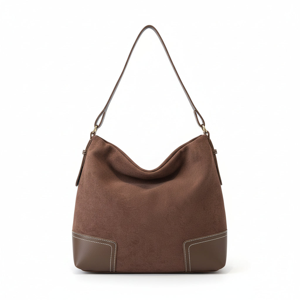 Retro Style Large Capacity Underarm Shoulder Bag in Vegan Leather