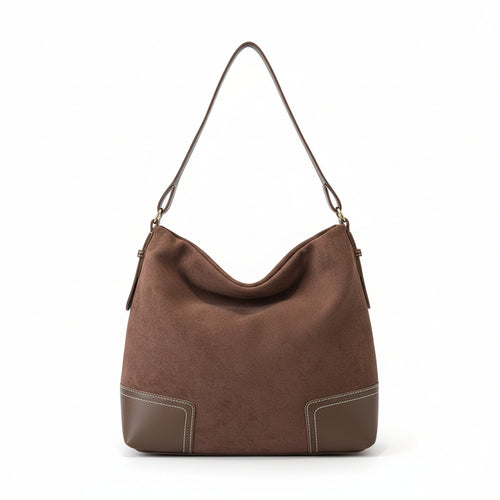 Retro Style Large Capacity Underarm Shoulder Bag in Vegan Leather