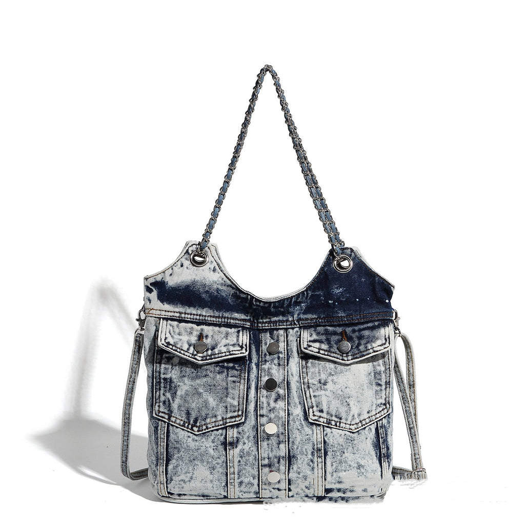 Sacrum Denim Shoulder Bag – Retro Jean Underarm Bag