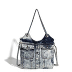 Sacrum Denim Shoulder Bag – Retro Jean Underarm Bag
